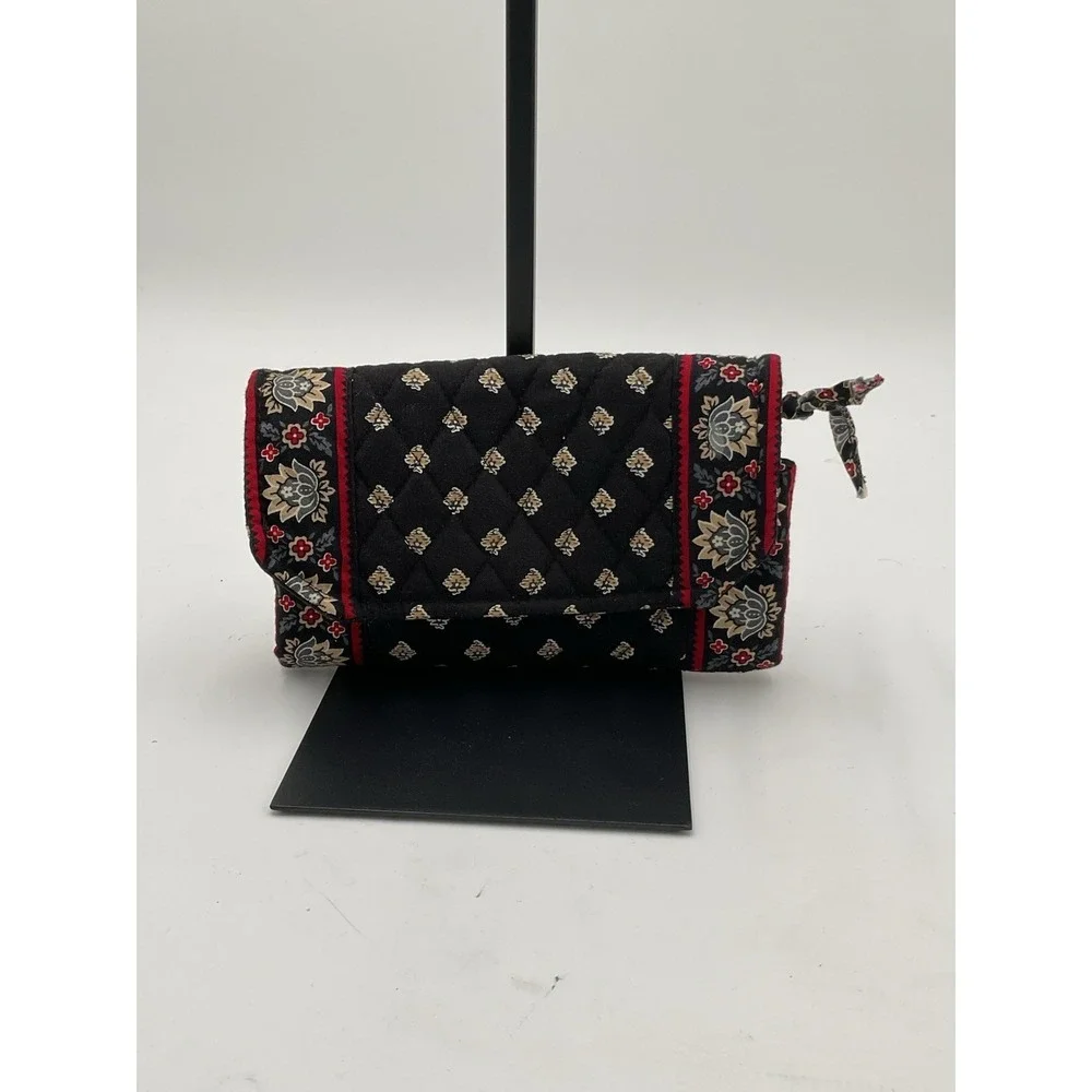 Vera Bradley Black And Paisley Vintage Purse Clutch And Matching Wallet Set